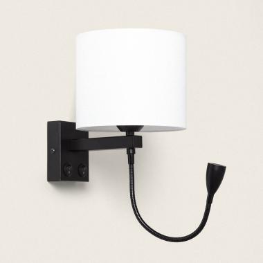 Lámpara de Pared con Luz de Lectura 2.5W Metal Black-Kianga