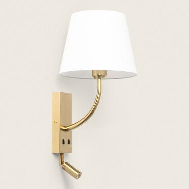 Candeeiro de Parede com Luz de Leitura 2.5W Metal Gold-Teylo Conne