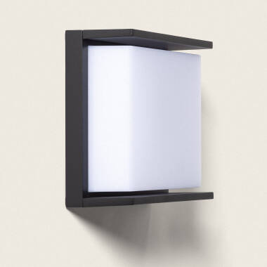 Aplique de Parede Exterior LED 18W Iluminação Quadrado Preto Rimen