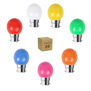 Pack 20 Bombillas LED B22 3W 240 lm G45 Monocolor