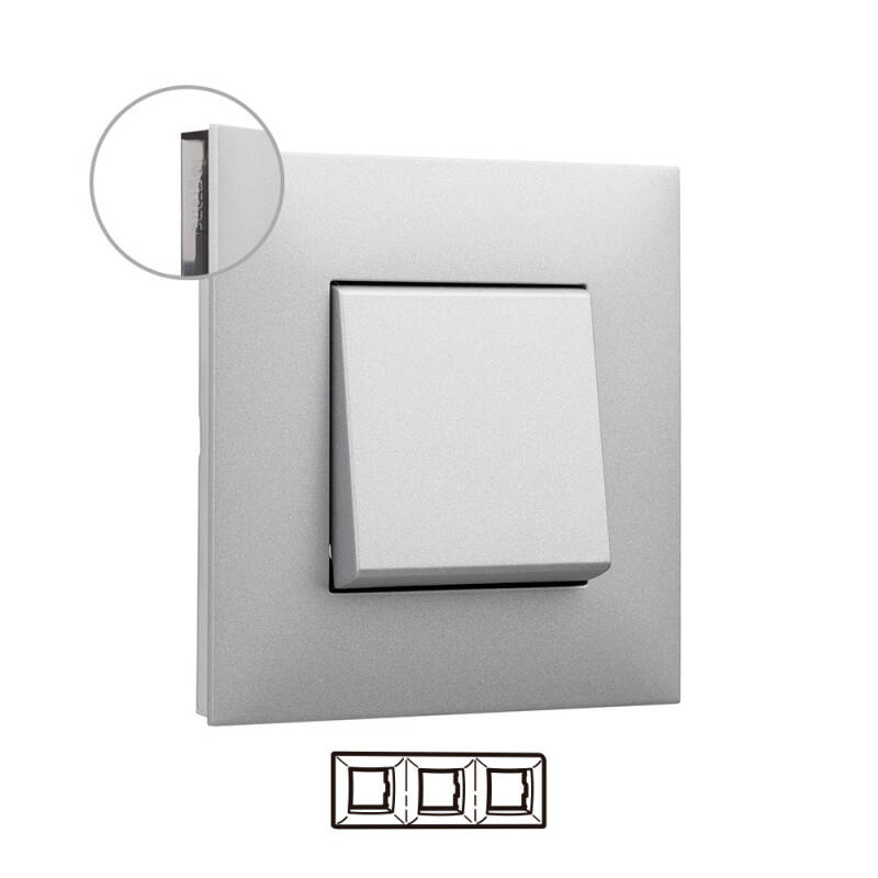 Producto de Placa Embellecedora 3 Elementos Aluminio LEGRAND Valena Next 741033