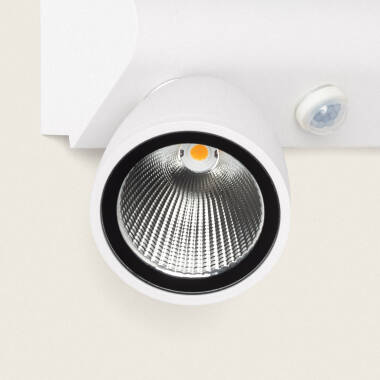 Produto de Aplique de Parede Exterior LED 12W Alumínio com Detector de Movimento PIR Abel Large Dois Focos