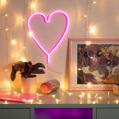 Produto de Neon LED Heart com Bateria