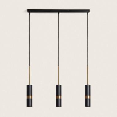 Produto de Candeeiro Suspenso Metal Lumen 3 Focos 