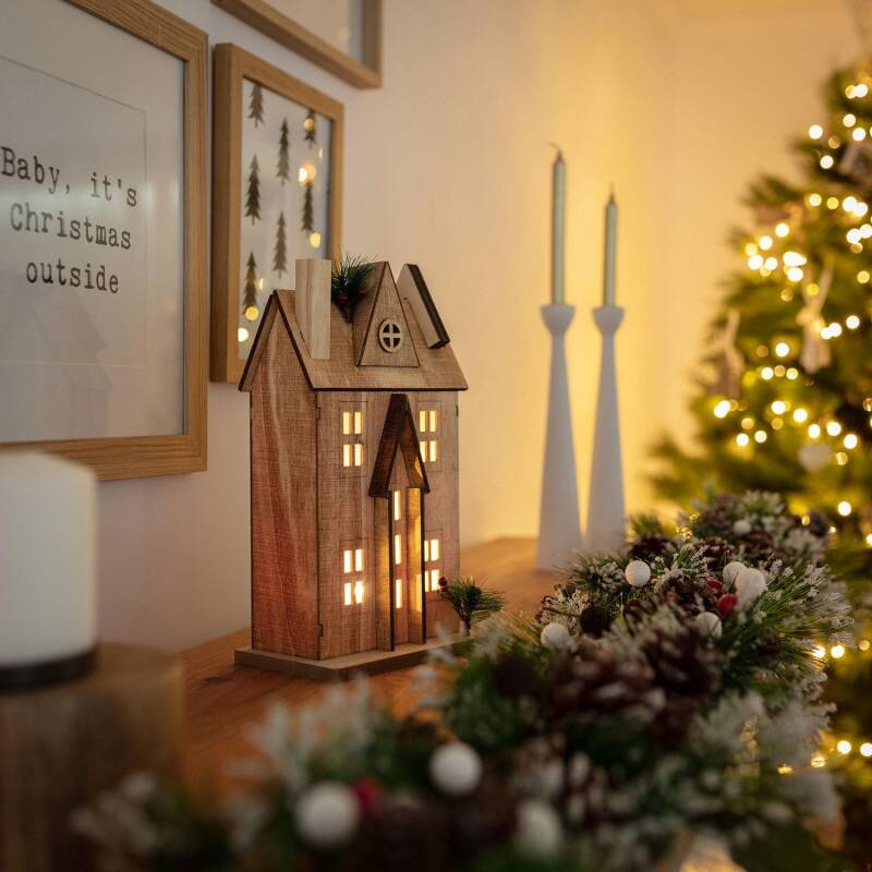 Producto de Casita de Navidad LED Madera Rumah