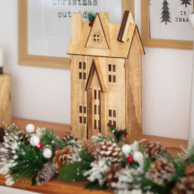 Producto de Casita de Navidad LED Madera Rumah