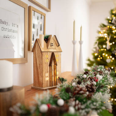 Producto de Casita de Navidad LED Madera Rumah