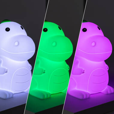 Produto de Luz Tiramedos LED Infantil  Dinossauro RGB Silicone com Bateria