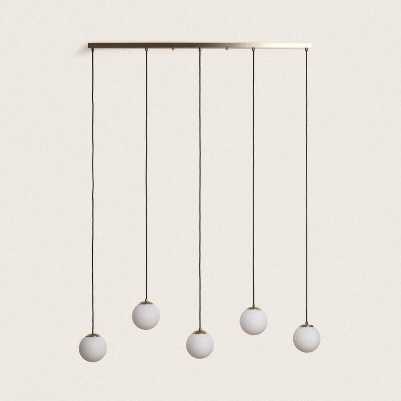 Produto de Candeeiro Suspenso Metal  e Vidro Moonlight Brass 5 Focos