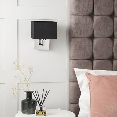 Producto de Lámpara de Pared con Pantalla de Tela Fulham Cromo Pulido