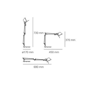 Produto de Candeeiro de Mesa LED Tolomeo Micro com Fixador ARTEMIDE 