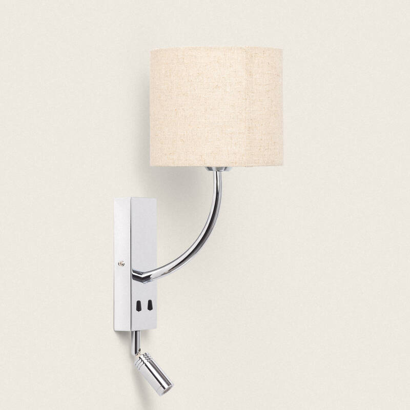 Producto de Lámpara de Pared con Luz de Lectura 2.5W Metal Silver-Teylo