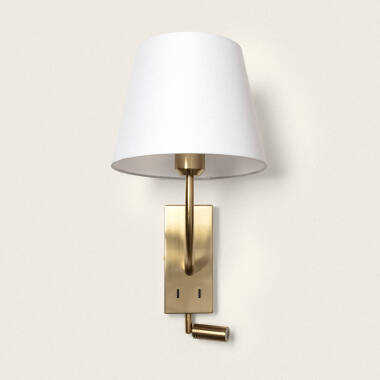 Produto de Candeeiro de Parede com Luz de Leitura 2.5W Metal Gold-Teylo Conne