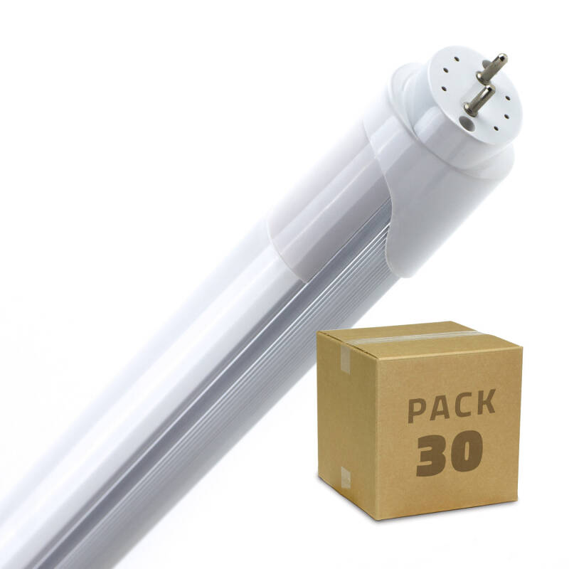 Producto de Tubo LED T8 G13 60 cm Aluminio Conexión un Lateral 9W 120lm/W Blanco Neutro (Pack 30 un)