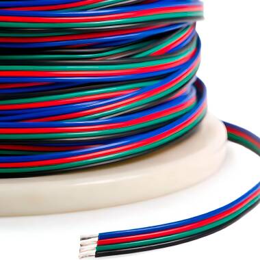 Cable Eléctrico Plano Manguera 4x0.5mm² para Tiras LED RGB