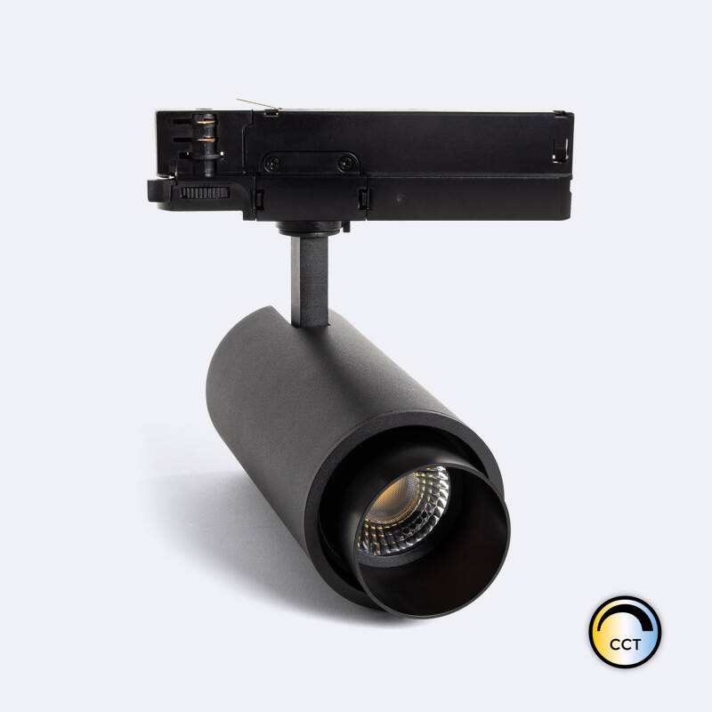 Producto de Foco Carril LED Trifásico 30W Fasano Cilindro Regulable Negro