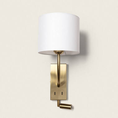 Producto de Lámpara de Pared con Luz de Lectura 2.5W Metal Gold-Teylo