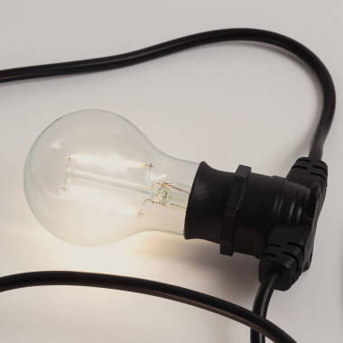 Producto de Guirnalda Exterior con Bombillas LED B22 Filamento A60 5m IP44 Negro