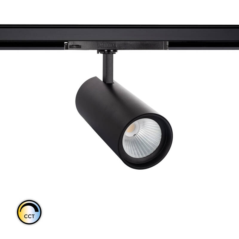 Producto de Foco Carril LED Trifásico 30W CCT d'Angelo PHILIPS Xitanium Negro