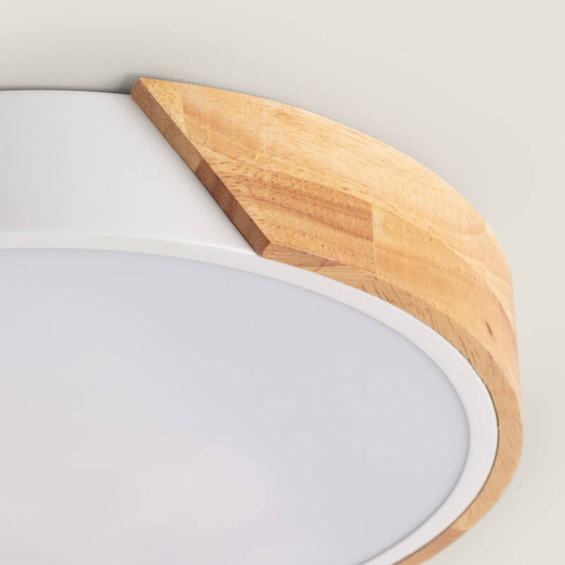 Producto de Plafón LED 18W Circular Madera Ø320 mm CCT Seleccionable Semi-Dari 