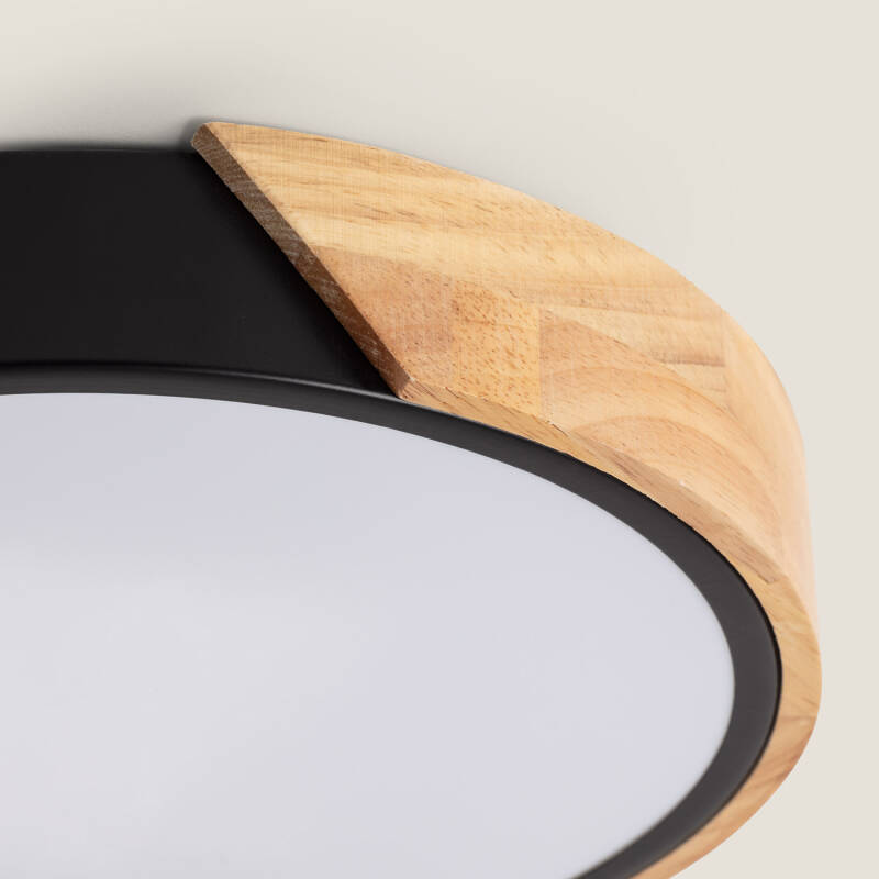 Producto de Plafón LED 18W Circular Madera Ø320 mm CCT Seleccionable Semi-Dari 