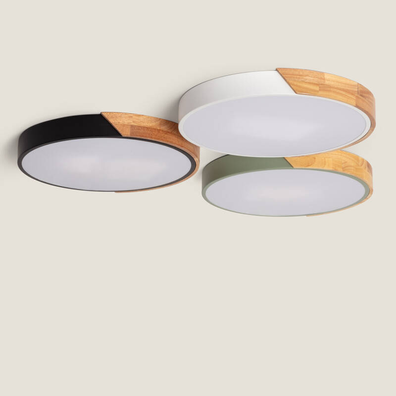 Producto de Plafón LED 24W Circular Madera CCT Seleccionable Ø418 mm Semi-Dari