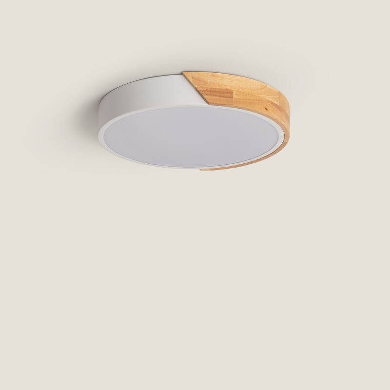 Producto de Plafón LED 18W Circular Madera Ø320 mm CCT Seleccionable Semi-Dari 