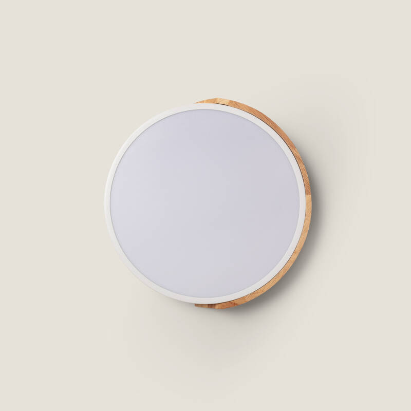 Producto de Plafón LED 18W Circular Madera Ø320 mm CCT Seleccionable Semi-Dari 