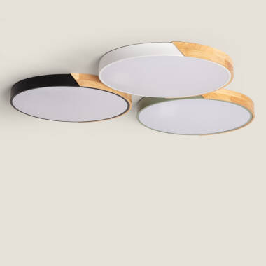 Plafón LED 36W Circular Madera Ø500 mm CCT Seleccionable Semi-Dari