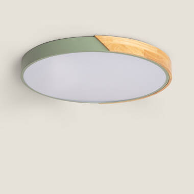 Plafón LED 36W Circular Madera Ø500 mm CCT Seleccionable Semi-Dari