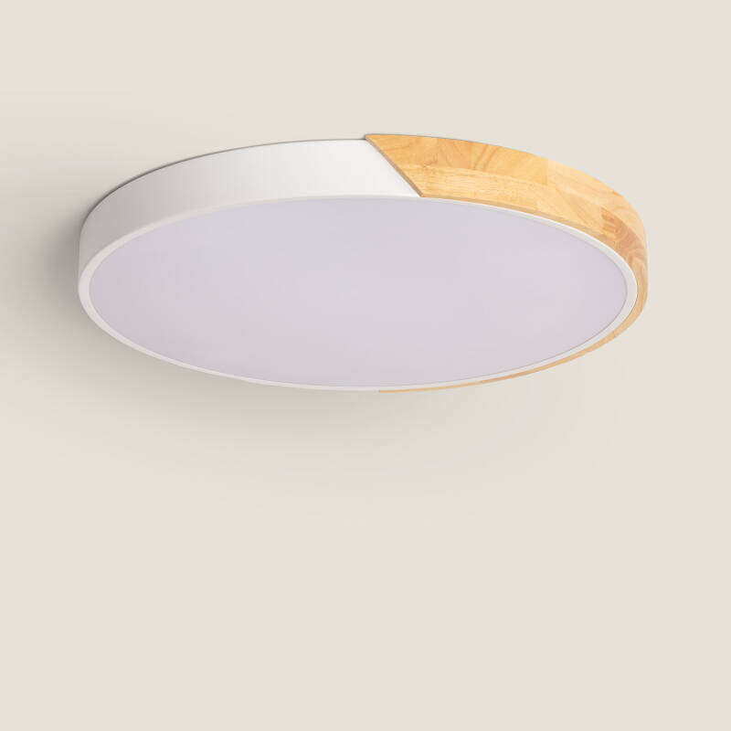 Producto de Plafón LED 36W Circular Madera Ø500 mm CCT Seleccionable Semi-Dari