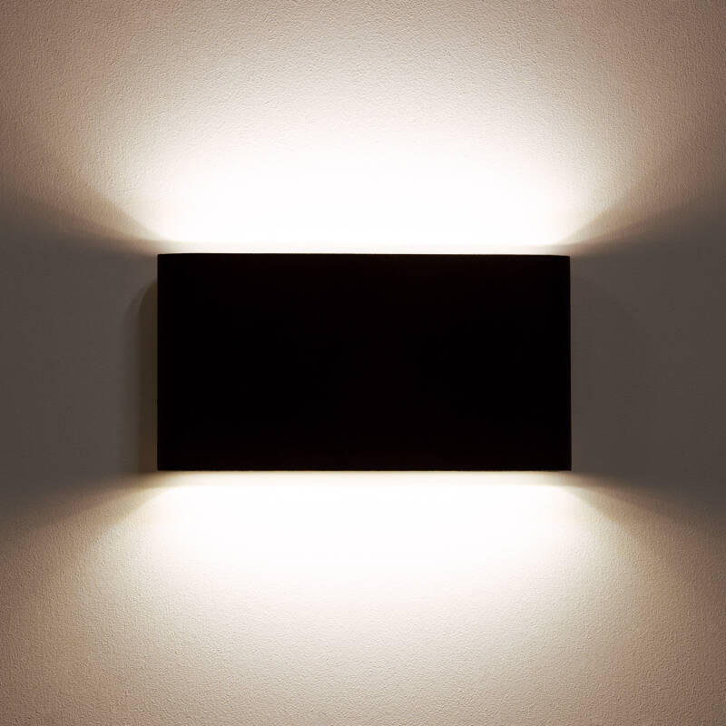 Producto de Aplique de Pared Exterior LED 12W Iluminación Doble Cara Rectangular Negro Einar