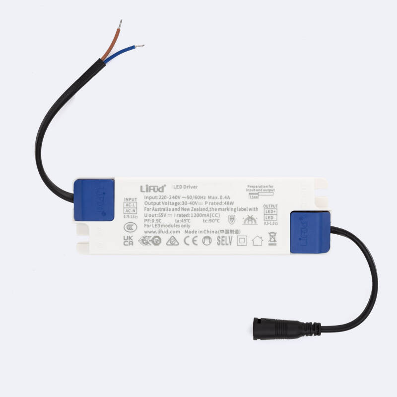 Producto de Driver LIFUD 220-240V No Flicker Salida 30-40V 1200mA 48W LF-GIF050YS1200H