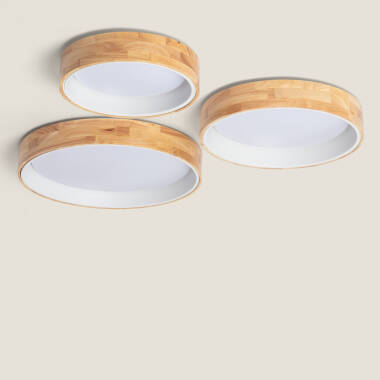 Plafón LED 30W Circular Madera Ø570 mm CCT Seleccionable Dari