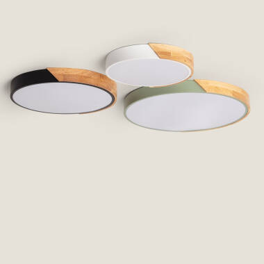 Plafón LED 18W Circular Madera Ø320 mm CCT Seleccionable Semi-Dari