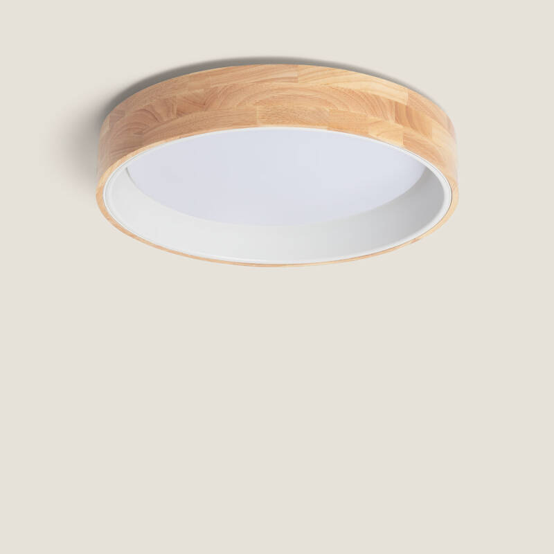 Plafón LED 20W Circular Madera Ø470 mm CCT Seleccionable Dari 