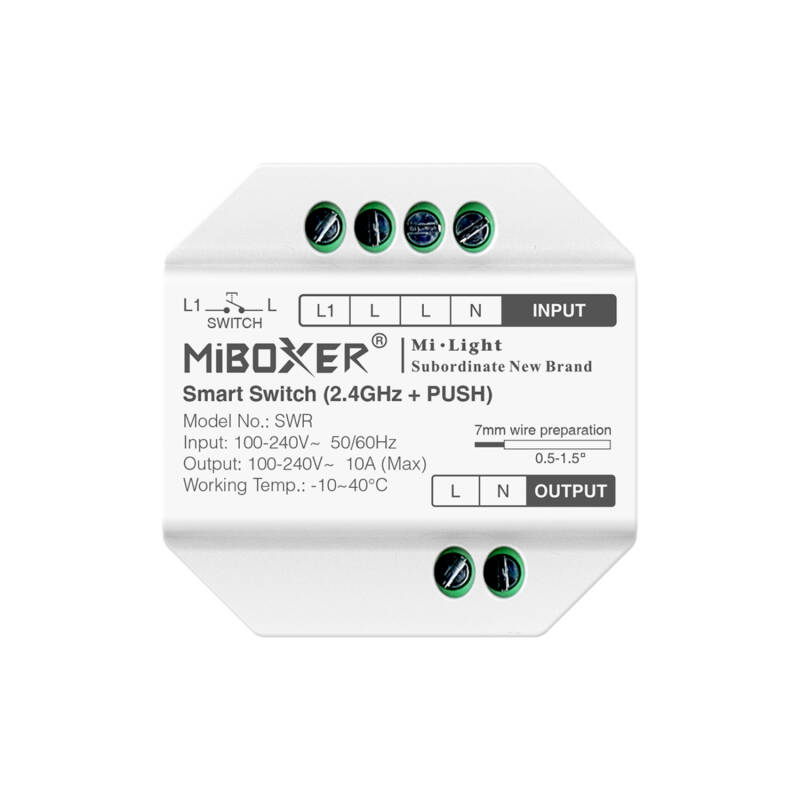 Produto de Conversor de Pulsador a Interruptor Relé Disjuntor Remoto LED MiBoxer