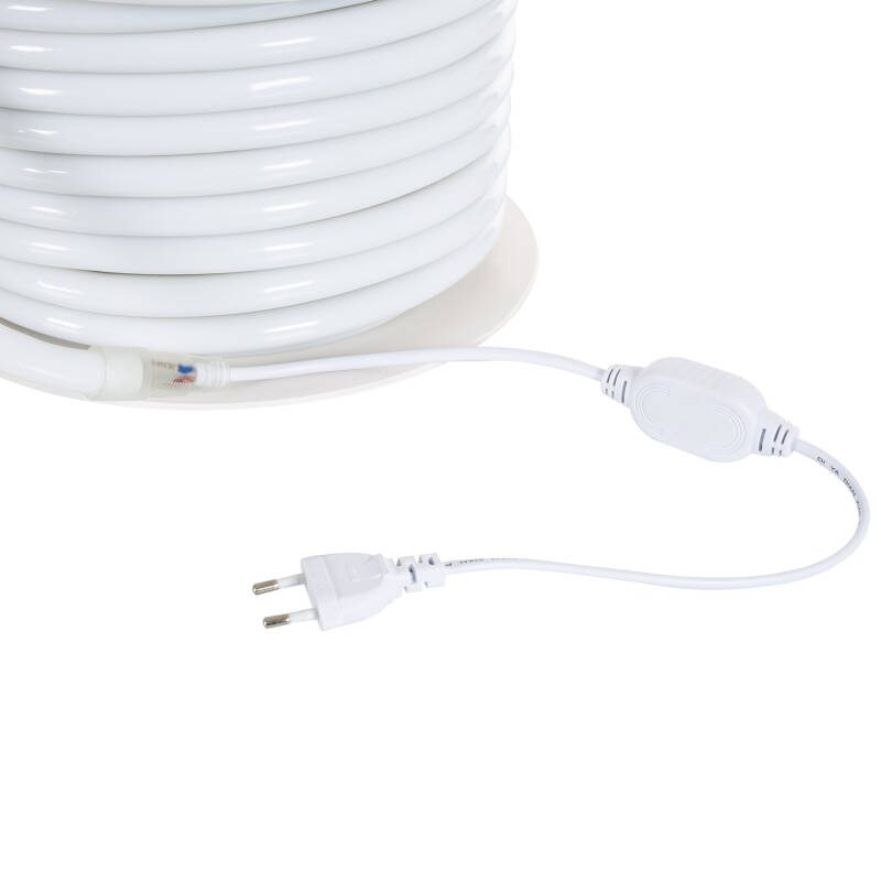 Producto de Bobina Neón LED Regulable 220V AC 120 LED/m 50 m Circular 360 Blanco Cálido IP67 a Medida Corte cada 100 cm