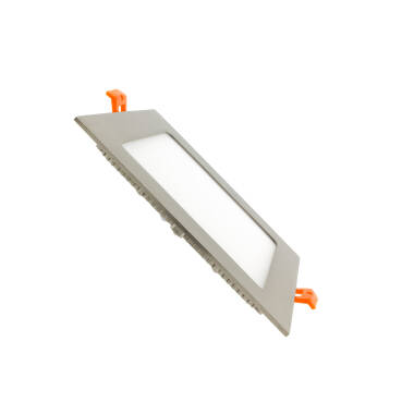 Placa LED Quadrada SuperSlim 12W Prata Corte 155x155 mm