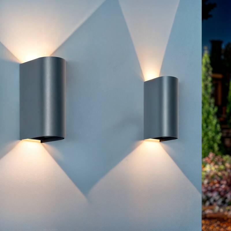 Producto de Aplique de Pared Exterior LED 10W Aluminio Iluminación Doble Cara CCT Seleccionable Denny Round Large