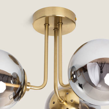 Producto de Lámpara de Techo Metal y Cristal Moonlight Brass 3 Focos