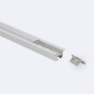 Perfil de Aluminio Empotrable para Techo con Tapa Continua para Tiras LED hasta 12 mm