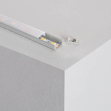 Perfil de Aluminio Superficie con Tapa Continua para Tiras LED hasta 12 mm