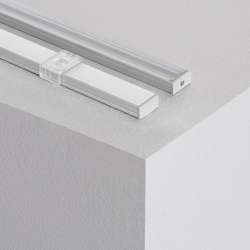 Producto de Perfil de Aluminio Superficie con Tapa Continua para Tiras LED hasta 12 mm