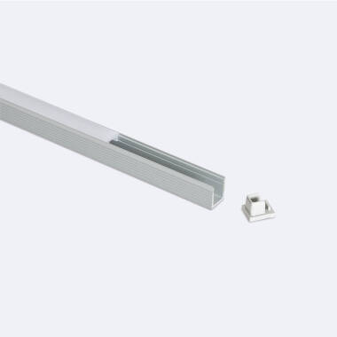 Perfil de Aluminio Superficie Mini con Tapa Continua para Tira LED hasta 6 mm