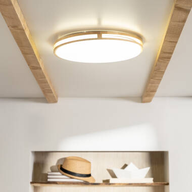 Producto de Plafón LED 20W Circular Madera Ø405 mm CCT Seleccionable Donati