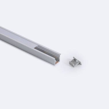 Perfil de Aluminio Empotrable con Tapa Continua Estrecho para Tiras LED hasta 6 mm