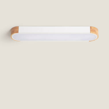 Plafón LED 18W Madera y Metal 140x650 mm CCT Seleccionable Dari Lang