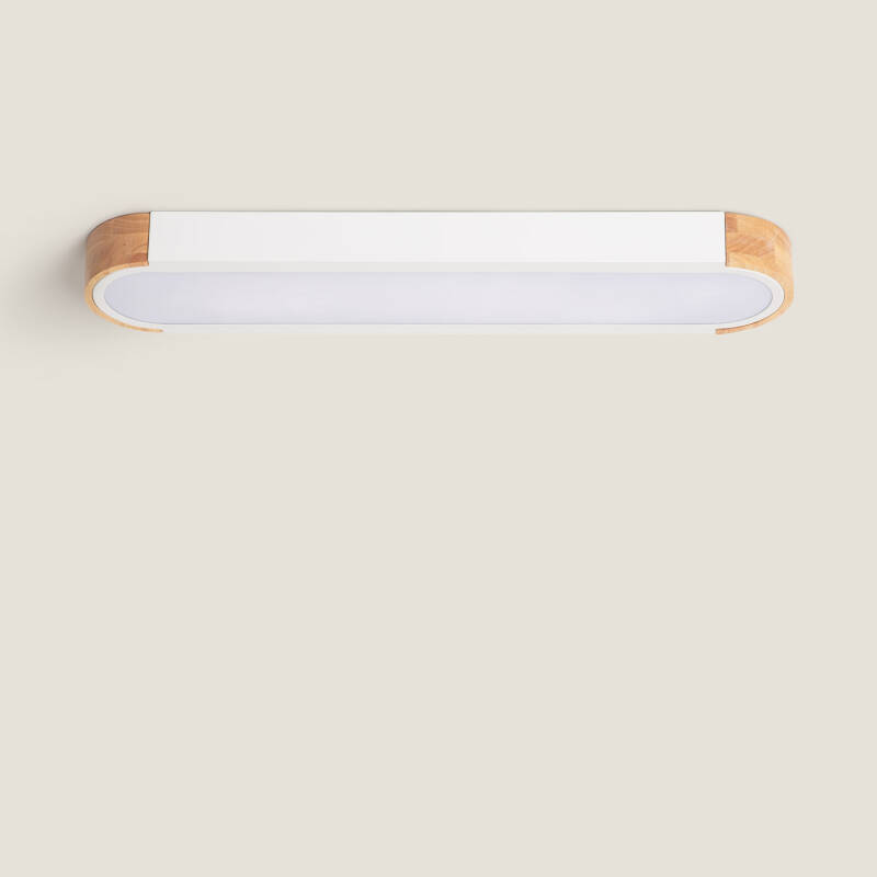 Producto de Plafón LED 18W Madera y Metal 140x650 mm CCT Seleccionable Dari Lang