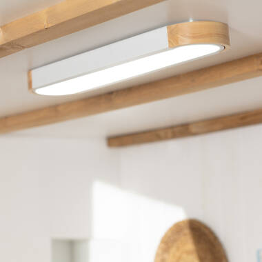 Producto de Plafón LED 18W Madera y Metal 140x650 mm CCT Seleccionable Dari Lang